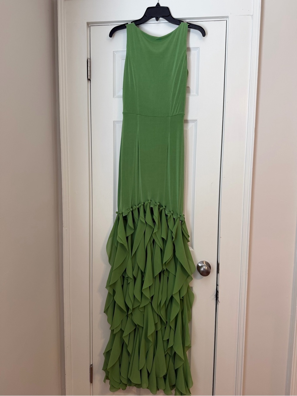 Elliatt Green Ruffle-Trim Maxi Dress